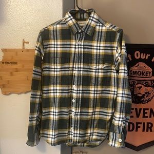Taylor Stitch Crater Shirt Flannel Green Plaid - 38 S